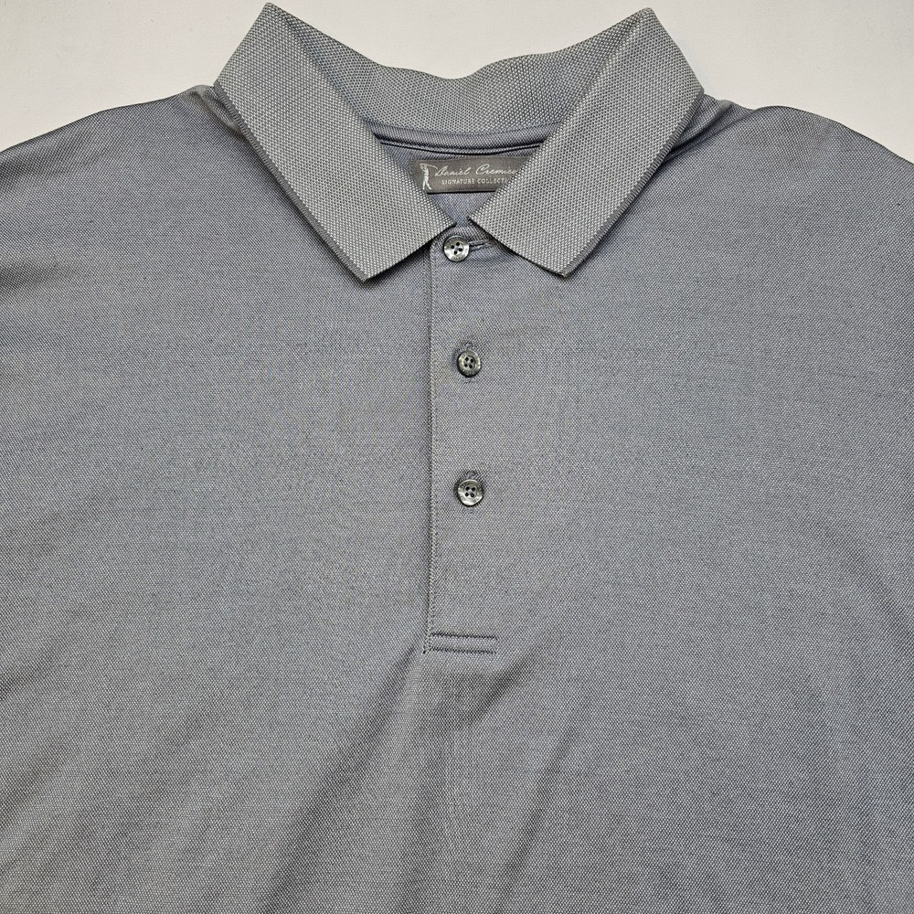 Daniel Cremieux Signature Men's XL Gray Polo Shirt Cotton Blend Short Sleeve